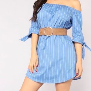 ✨Beautiful Blue/White Striped Shirt Dress